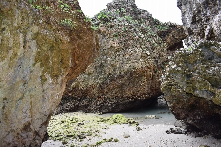 Beach rocks ocean okinawa Photo