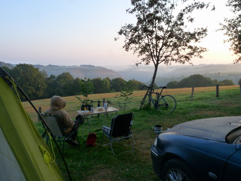 Camping france vehicle grass