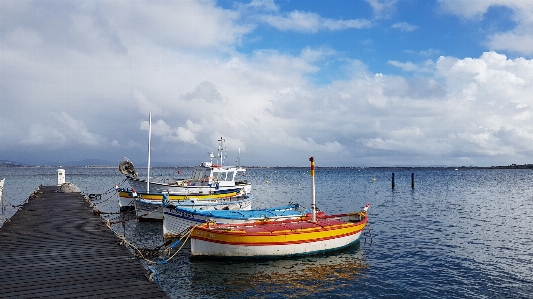 Sea water transportation sky boat Photo