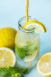 Antioxidant beverage closeup cold water Photo