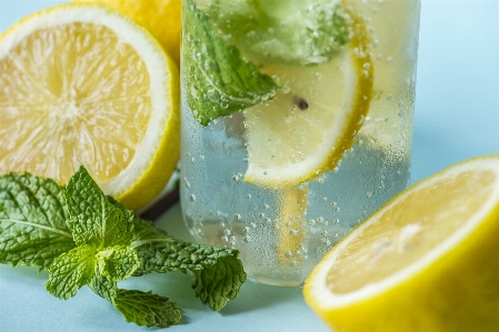 Antioxidant beverage closeup cold water Photo