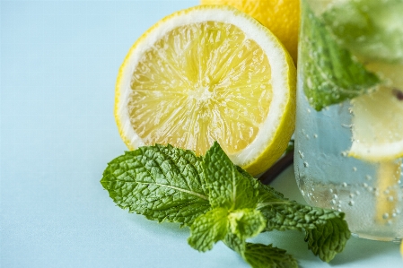 Antioxidant beverage closeup cold water Photo