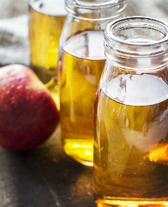 Apple juice beverage bottle Photo