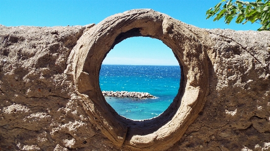 Sea dike natural arch formation Photo