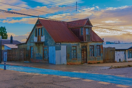 Foto Casa azul propiedad cielo