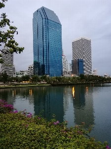 Water park lake buildings Photo