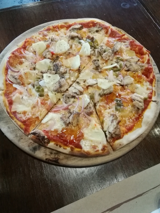 Pizza caribenho
 frango comida