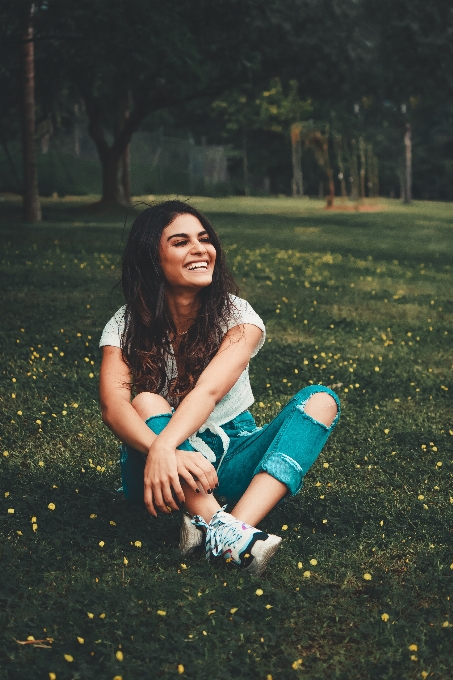 Girl people in nature hair green