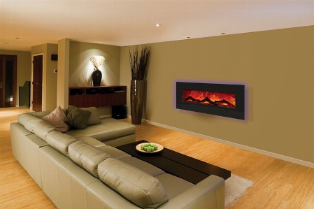 Electric fireplace room interior design Photo