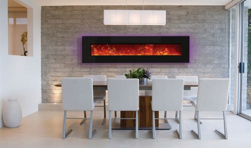 Electric fireplace room interior design Photo