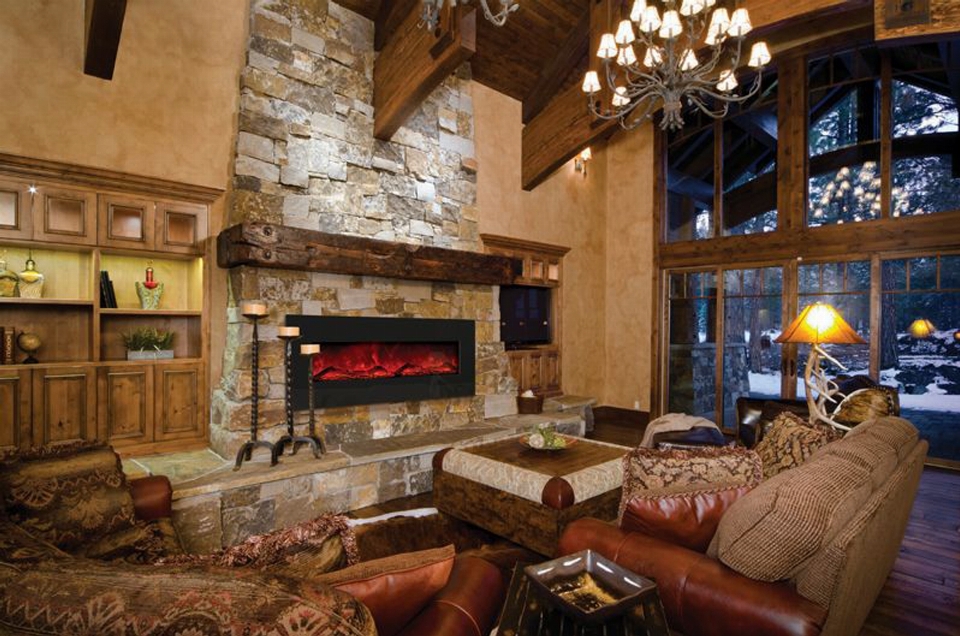 Electric fireplace living room