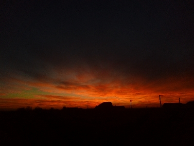 Sunset sky afterglow red at morning Photo