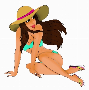 Girl brunette bikini illustration Photo