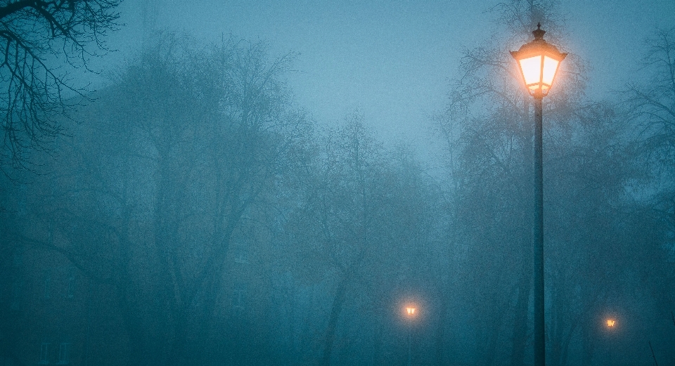 Light street blue atmospheric phenomenon