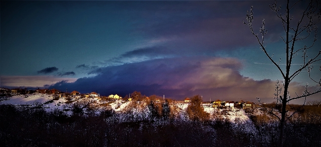 Village sky winter nature Photo