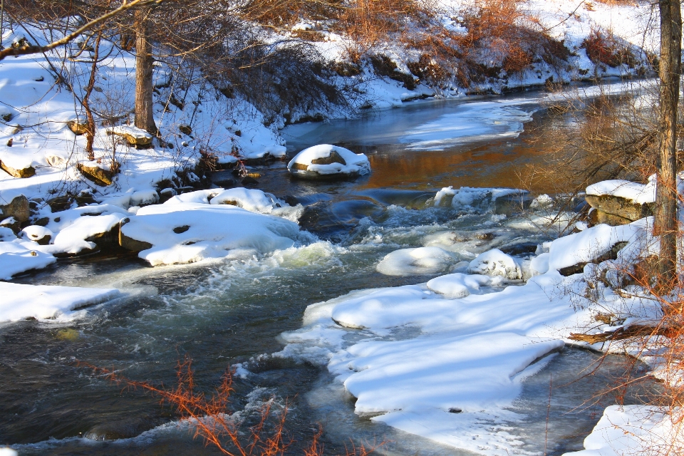 Natura śnieg zima stream