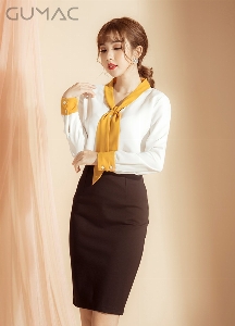 Fashion clothing white pencil skirt Photo