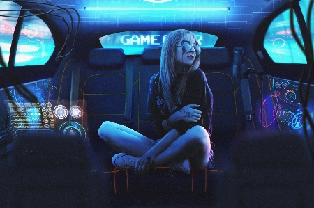 Game art girls blue Photo