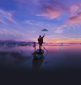 Foto Gadis langit air laut