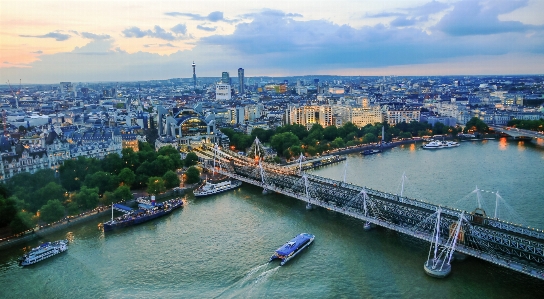 Foto Uk inggris london eye menjembatani