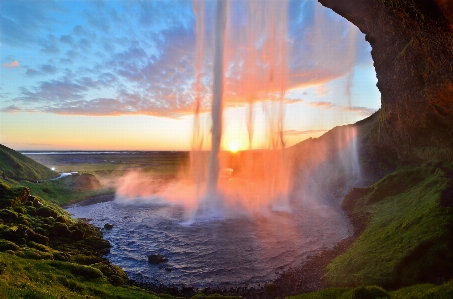 Waterfall nature sky water Photo