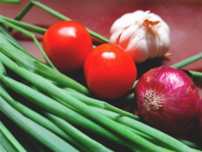 Spices tomato onions garlic Photo