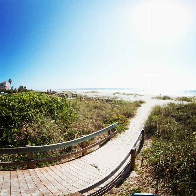 Beach ocean blue sky