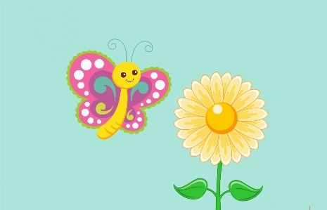 Butterfly flower cute smiling Photo