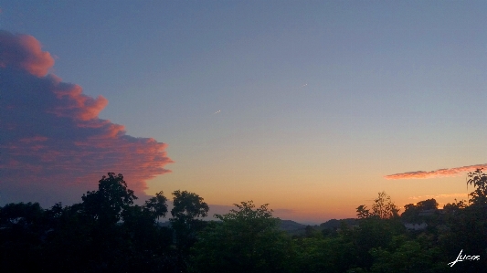 Dawn landscape clouds plane Photo