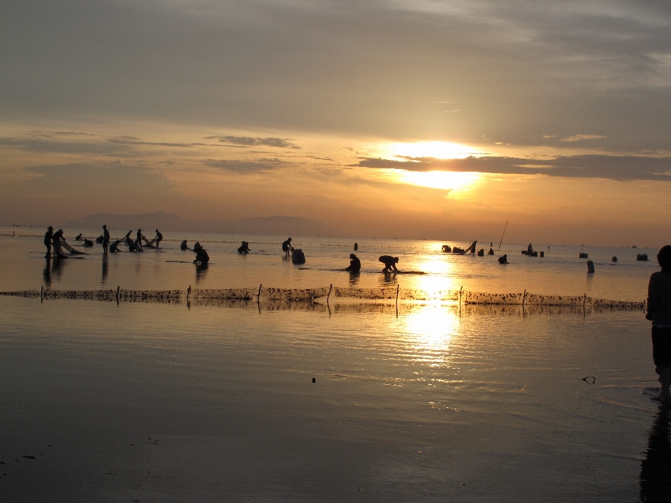 Nascer do sol praia céu horizonte