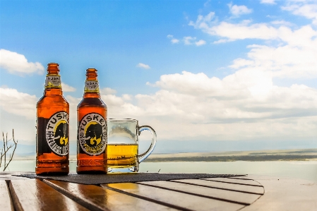 湖 風景 飲む ボトル 写真