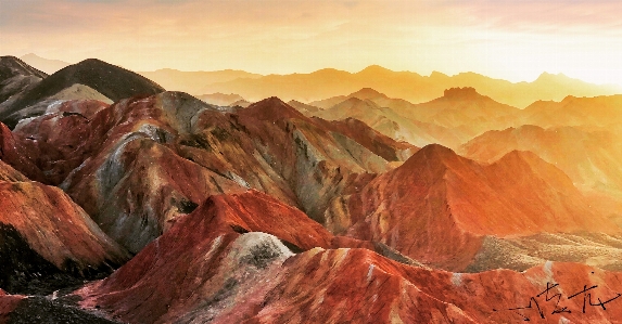 Natural mountainous landforms nature badlands Photo