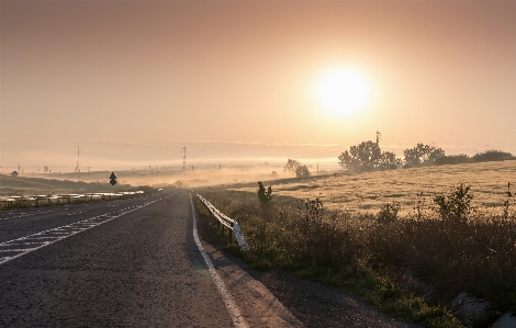 Morning sun glow misty Photo