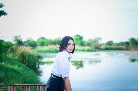 Girl people in nature photograph sky Photo