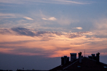 Foto Langit matahari terbenam senja awan