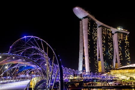 Singapore marina bay sands architecture bridge Photo