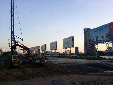 Sunset construction building transport Photo