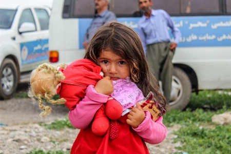 Girl child car vehicle Photo