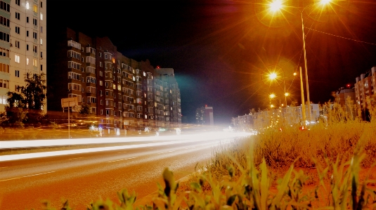 Glare kursk night street light Photo