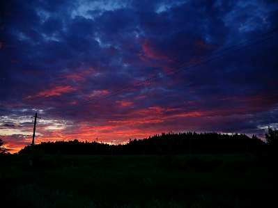 Sky village evening forest Photo