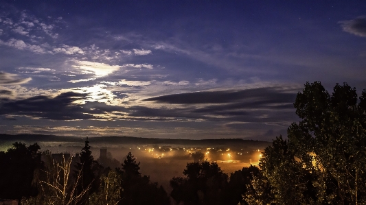 Moon sky misty night Photo