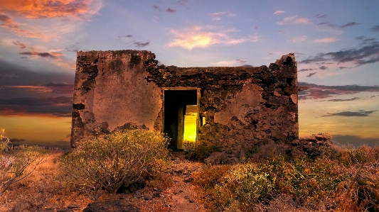 Sunset ruins sky nature Photo