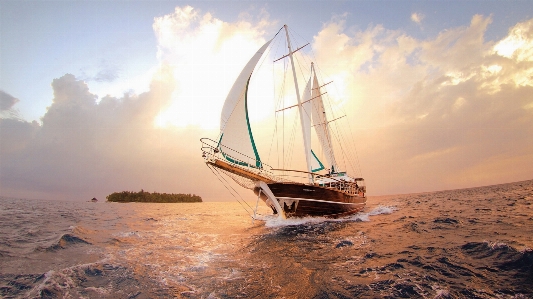 Sea sailing boat water transportation Photo