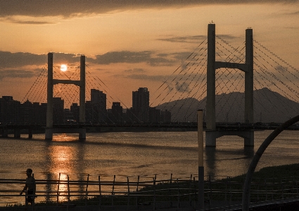 Sunset taiwan sky bridge Photo