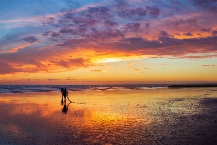 Sunset ocean sky horizon Photo