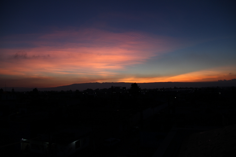 Dark landscape sunset night