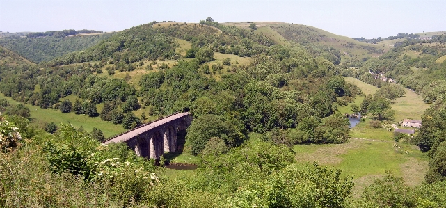 Viaduct derbyshire england natural landscape Photo