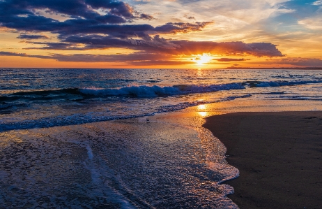 Sunset sky body of water horizon Photo