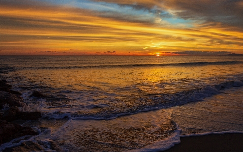 海 日没 空 水域
 写真