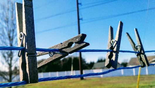 Clothes line blue sky Photo